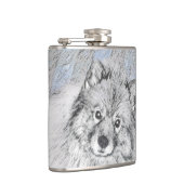 Keeshond Beth Painting - Cute Original Dog Art Heupfles (Rechts)