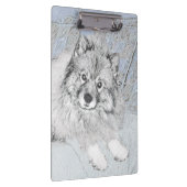 Keeshond Beth Painting - Cute Original Dog Art Klembord (Rechts)