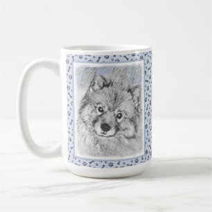Keeshond Beth Painting - Cute Original Dog Art Koffiemok