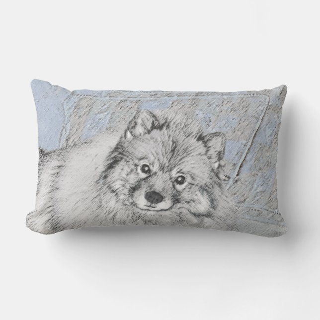 Keeshond Beth Painting - Cute Original Dog Art Kussen (Voorkant)