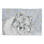 Keeshond Beth Painting - Cute Original Dog Art Kussensloop (Achterkant)