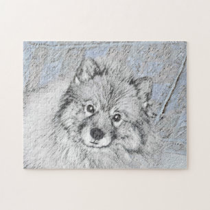 Keeshond Beth Painting - Cute Original Dog Art Legpuzzel