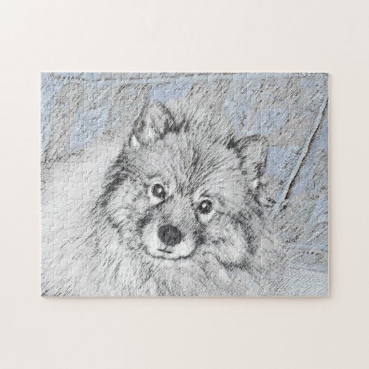 Keeshond Beth Painting - Cute Original Dog Art Legpuzzel (Horizontaal)