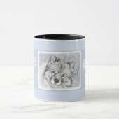 Keeshond Beth Painting - Cute Original Dog Art Mok (Midden)