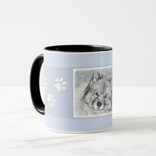 Keeshond Beth Painting - Cute Original Dog Art Mok (Voorkant links)