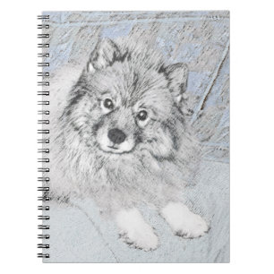 Keeshond Beth Painting - Cute Original Dog Art Notitieboek