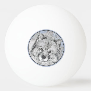 Keeshond Beth Painting - Cute Original Dog Art Pingpongbal
