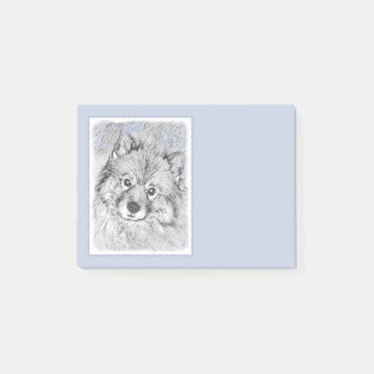 Keeshond Beth Painting - Cute Original Dog Art Post-it® Notes (Voorkant)