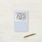 Keeshond Beth Painting - Cute Original Dog Art Post-it® Notes (Op bureau)