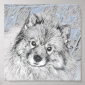 Keeshond Beth Painting - Cute Original Dog Art Poster (Voorkant)