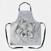 Keeshond Beth Painting - Cute Original Dog Art Schort (Voorkant)