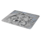 Keeshond Beth Painting - Cute Original Dog Art Snijplank (Hoek)