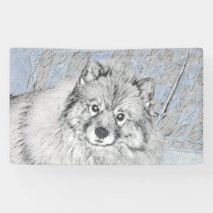 Keeshond Beth Painting - Cute Original Dog Art Spandoek
