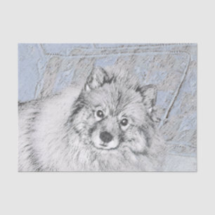 Keeshond Beth Painting - Cute Original Dog Art Tissuepapier