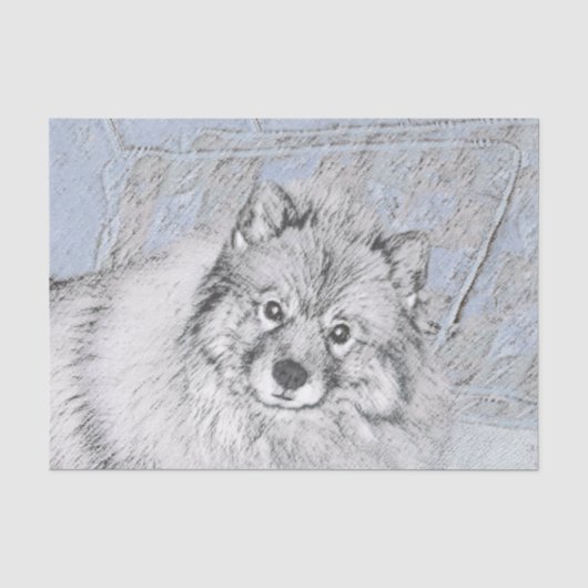 Keeshond Beth Painting - Cute Original Dog Art Tissuepapier (Voorkant)