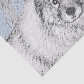 Keeshond Beth Painting - Cute Original Dog Art Tissuepapier (Detail)
