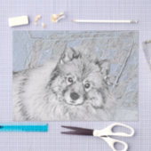 Keeshond Beth Painting - Cute Original Dog Art Tissuepapier (Craft)