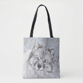 Keeshond Beth Painting - Cute Original Dog Art Tote Bag (Voorkant)