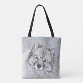 Keeshond Beth Painting - Cute Original Dog Art Tote Bag (Achterkant)