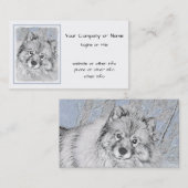 Keeshond Beth Painting - Cute Original Dog Art Visitekaartje (Voorkant / Achterkant)