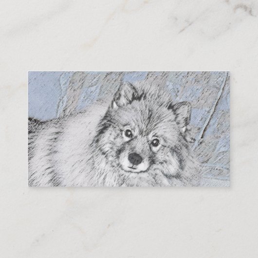 Keeshond Beth Painting - Cute Original Dog Art Visitekaartje (Achterkant)