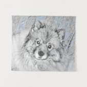 Keeshond Beth Painting - Cute Original Dog Art Wandkleed (Voorkant (horizontaal))