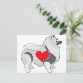 Keeshond Briefkaart (Staand voorkant)