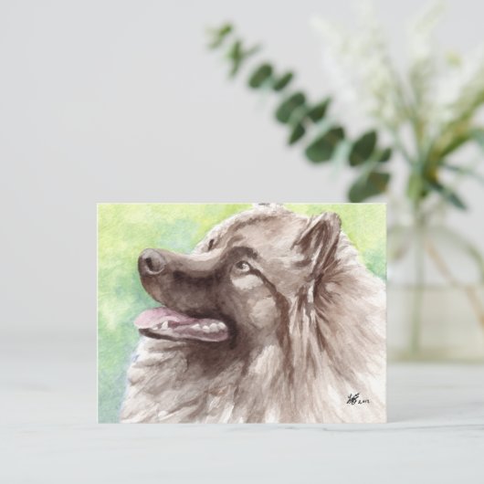 Keeshond Briefkaarten (Staand voorkant)