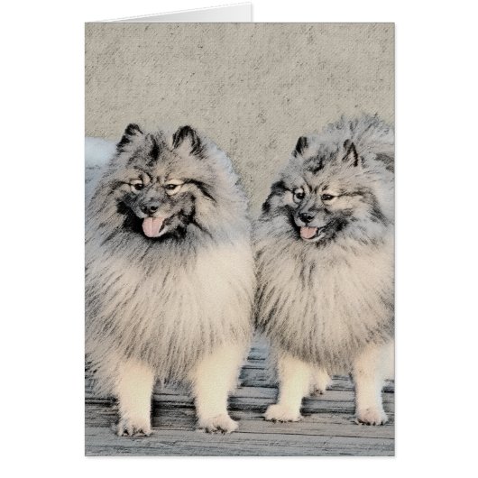 Keeshond Brothers Painting - Original Dog Art (Voorkant)