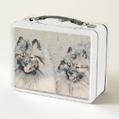 Keeshond Brothers Painting - Original Dog Art (Achterkant)