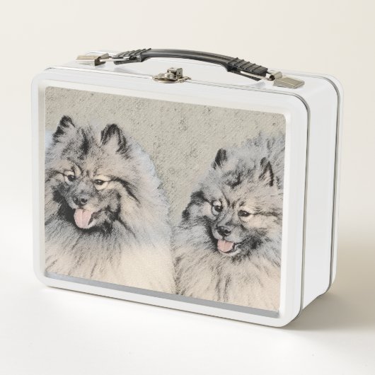 Keeshond Brothers Painting - Original Dog Art (Voorkant)