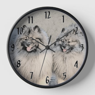 Keeshond Brothers Painting - Original Dog Art