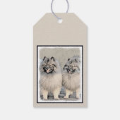 Keeshond Brothers Painting - Original Dog Art Cadeaulabel (Achterkant)