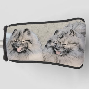 Keeshond Brothers Painting - Original Dog Art Golfheadcover