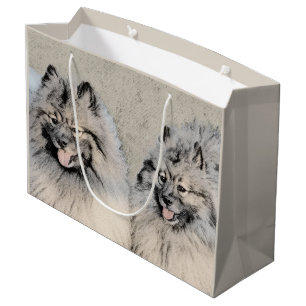 Keeshond Brothers Painting - Original Dog Art Groot Cadeauzakje