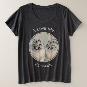 Keeshond Brothers Painting - Original Dog Art Grote Maat T-shirt