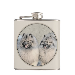 Keeshond Brothers Painting - Original Dog Art Heupfles