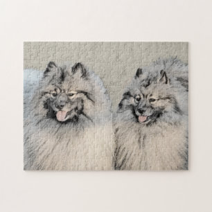 Keeshond Brothers Painting - Original Dog Art Legpuzzel