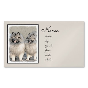 Keeshond Brothers Painting - Original Dog Art Magnetisch Visitekaartje