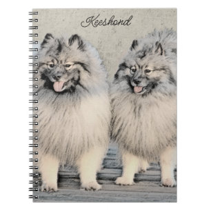 Keeshond Brothers Painting - Original Dog Art Notitieboek