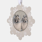 Keeshond Brothers Painting - Original Dog Art Ornament Kaart (Links)