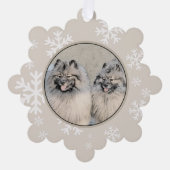 Keeshond Brothers Painting - Original Dog Art Ornament Kaart (Voorkant)