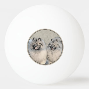 Keeshond Brothers Painting - Original Dog Art Pingpongbal