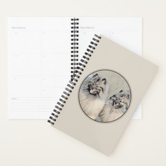 Keeshond Brothers Painting - Original Dog Art Planner (Display)