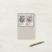 Keeshond Brothers Painting - Original Dog Art Post-it® Notes (Op bureau)