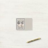 Keeshond Brothers Painting - Original Dog Art Post-it® Notes (Op bureau)