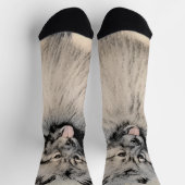 Keeshond Brothers Painting - Original Dog Art Sokken (Top)