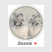 Keeshond Brothers Painting - Original Dog Art Sticker (Vel)