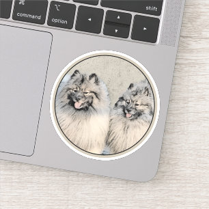 Keeshond Brothers Painting - Original Dog Art Sticker