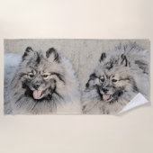 Keeshond Brothers Painting - Original Dog Art Strandlaken (Voorkant)
